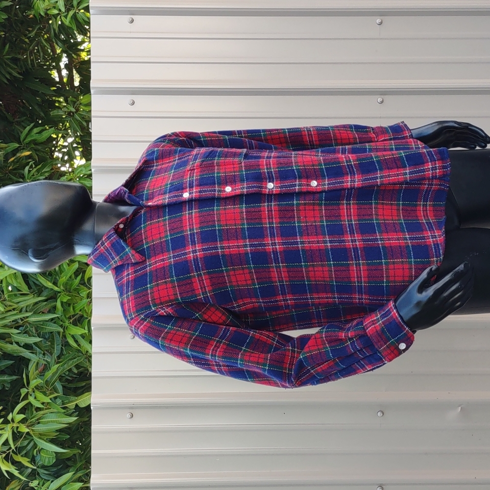 PERSONS VINTAGE MEN'S WOOL BLEND RED PLAID SHIRT L/S (MISSISSIPPI)